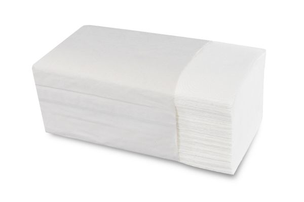 Papierhandtuch 2-lagig V-Falz hochweiß Zellstoff 22,7 x 21 cm 4.000 Blatt